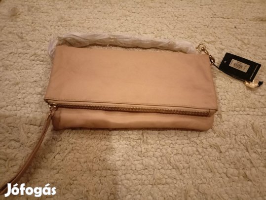 Új! Oasis púderszínű valódi bőr boríték-válltáska