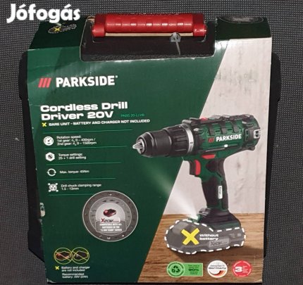 Új, Parkside akkus fúró-csavarozó X20V Team, 3év garanciával