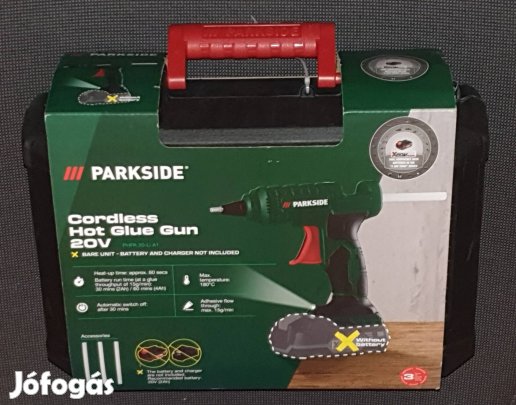 Új, Parkside akkus ragasztópisztoly, X20V, 3év garanciával