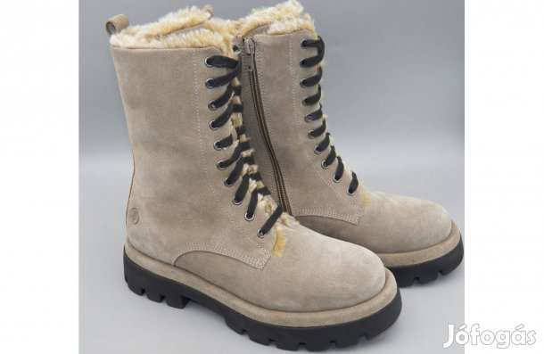 Új! Salamander (37 / 37,5) bundás bélésű velúrbőr bakancs