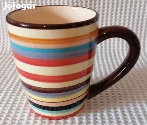Új "Tabletops" Sedona Stripe "Két Pasi Meg Egy Kicsi" Porcelán Bögre