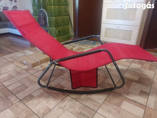 Új, Több db strapabíró piros napozó szék bontatlan dobozban
