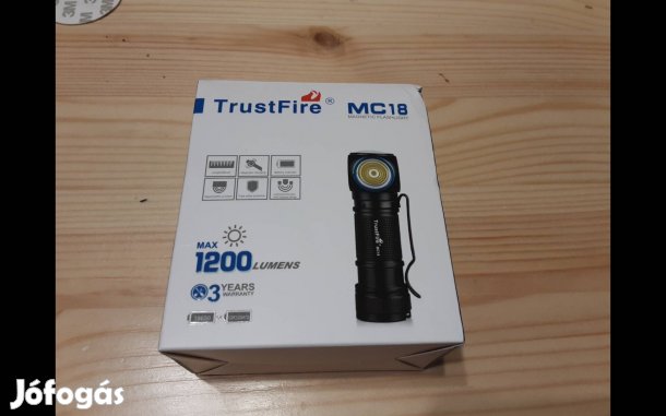 Új! Trustfire MC18 XP-L 1200 lumen Magnetic charge Led fejlámpa
