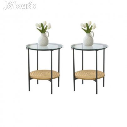 Új! Üveg dohányzó asztalkák 2db