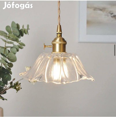 Új! Üveg függő lámpa virág alakú