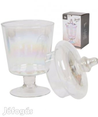 Új! Üveg süteményestál