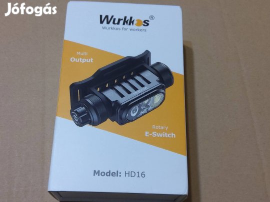 Új! Wurkkos HD16 Dual light+red Lumen USB-C fejlámpa+18650 akku