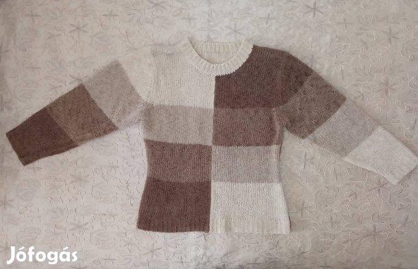Új - Barna-bézs pihe-puha zseníliás pulóver - 38/M