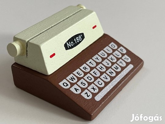 Új - Fa írógép névjegykártya tartó