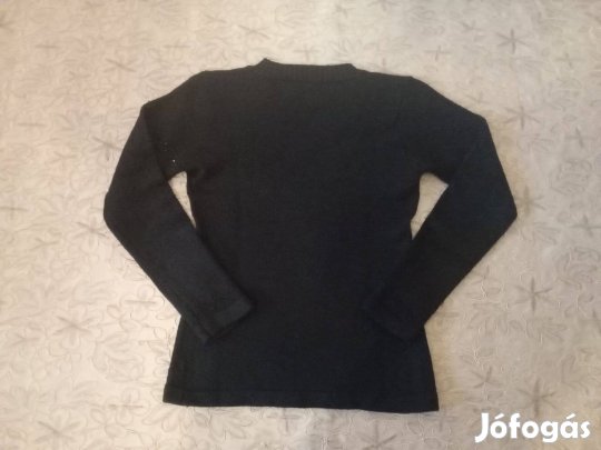 Új - Fekete V-nyakú - gyöngyös pulóver 36/38
