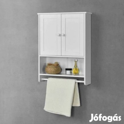 Új - Fürdőszobai szekrény - törölközőszárítós - törölköző tartó