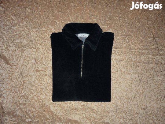 Új - Joy fekete sportos plüss női pulóver L/XL-es