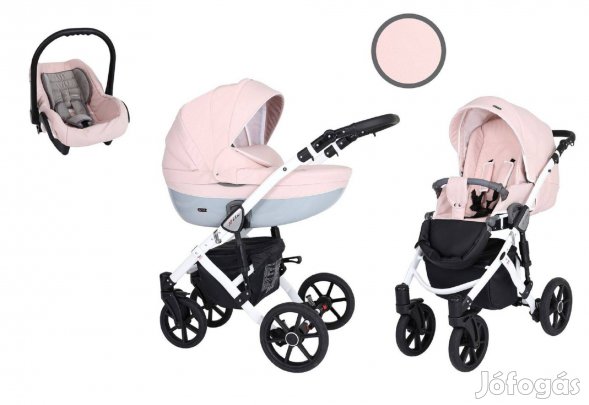 Új - Kunert Mila multifunkciós babakocsi készletről - púder rózsaszín