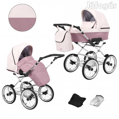 Új - Kunert Romantic többfinkciós babakocsi készletről - rózsaszín