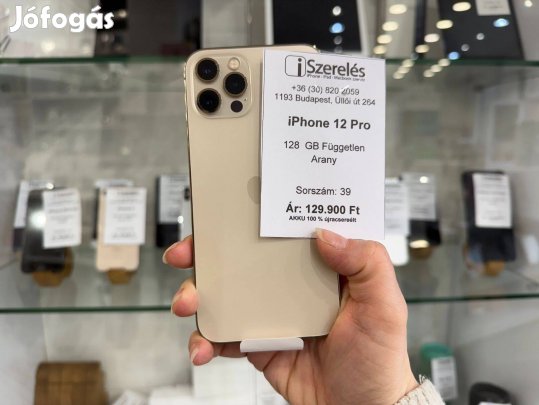 Új | Újracserélt | iphone 12 Pro 128GB független arany (39) iszerelés