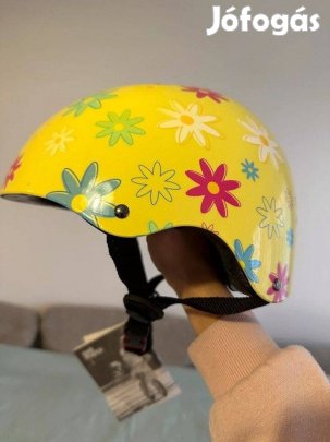 Új - kiddimoto Helm Design virágmintás gyerek bukósisak, 48-53 cm