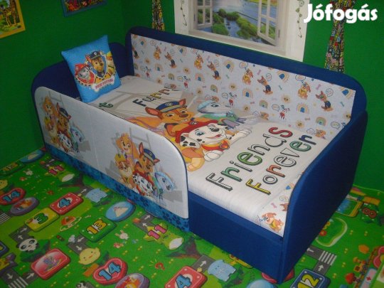 Új! ágyneműtartós leesésgátlós gyerekágy!