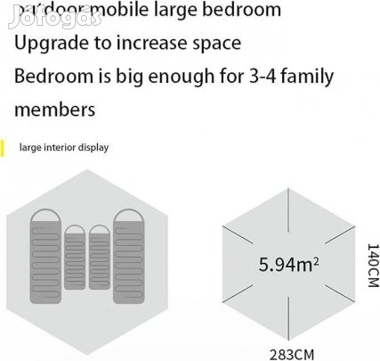 Új, automatikusan felnyitható sátor 2-4 fő részére