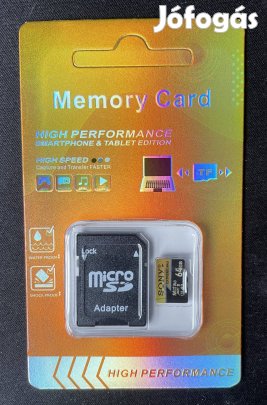 Új, bontatlan 64 GB Sony Micro SD kártya, memóriakártya Akció!