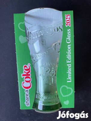Új, bontatlan Coca Cola pohár - 2025-ös limitált kiadás - Zöld színű