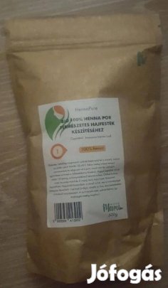 Új, bontatlan Hennapure BIO 100 %-os henna por, 500 g !! Természetes
