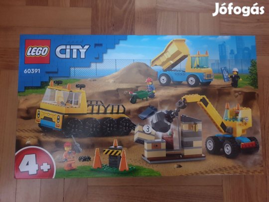 Új, bontatlan Lego City 60391 Építőipari teherautók és bontógolyós dar