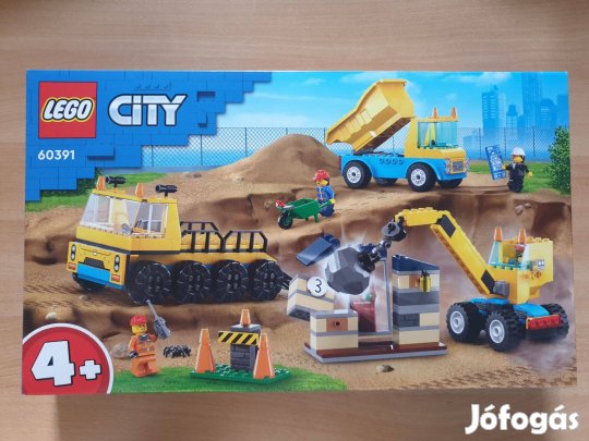 Új, bontatlan Lego City - Építőipari teherautók és daru - 60391