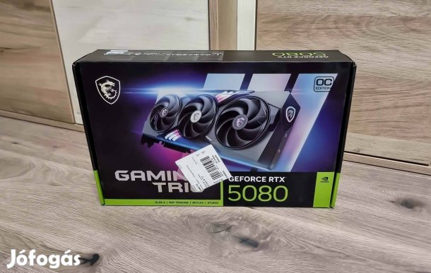 Új, bontatlan MSI Rtx 5080 Gaming Trio OC, 2029-ig Alza garancia