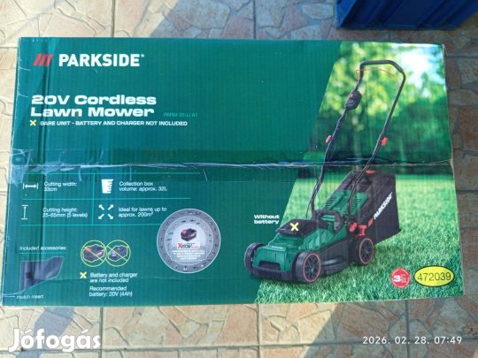 Új, bontatlan Parkside egy akkus fűnyíró 3 év garancia,