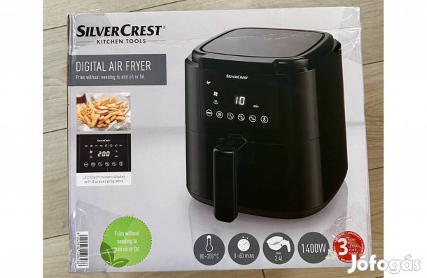 Új, bontatlan Silvercrest Shfd 1400 C1 digitális Air Fryer
