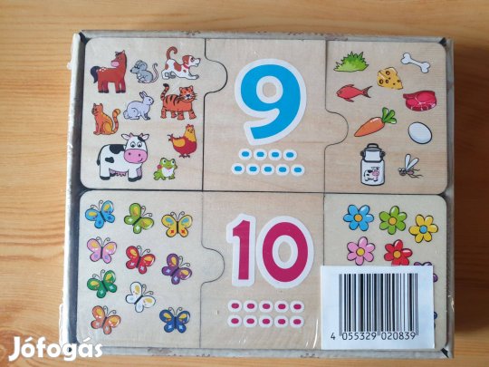 Új, bontatlan Tanuljunk számolni kirakó puzzle - számkirakó fából