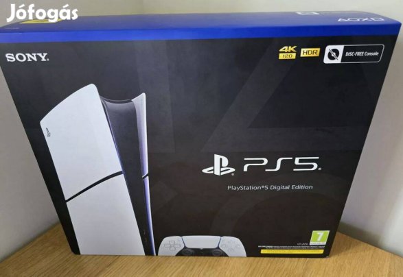 Új, bontatlan dobozos, PS5 Slim Digital 825GB-os gép 2 év garanciával