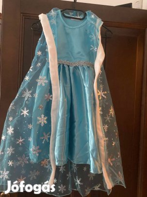 Új, címkés 110-es Frozen ruha palásttal, kesztyűvel
