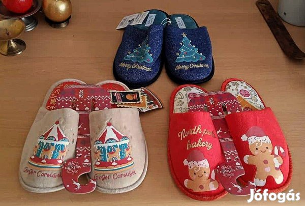 Új, címkés, bájos vendégpapucsok/házipapucsok