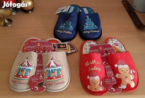 Új, címkés, bájos vendégpapucsok/házipapucsok