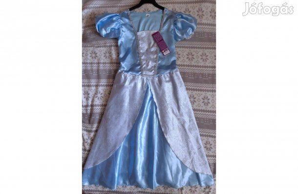 Új, címkés hercegnős, Hamupipőke jelmez 7-8 évesre