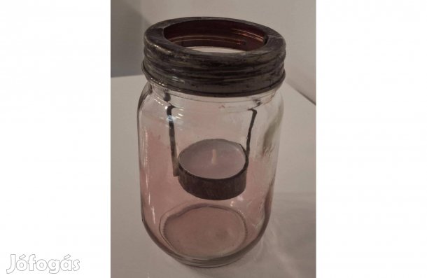 Új, dekoratív üveg mécsestartó