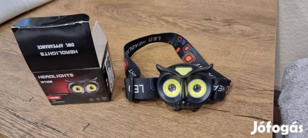 Új! dupla COB LED fejlámpa bagoly fej forma nem használt!