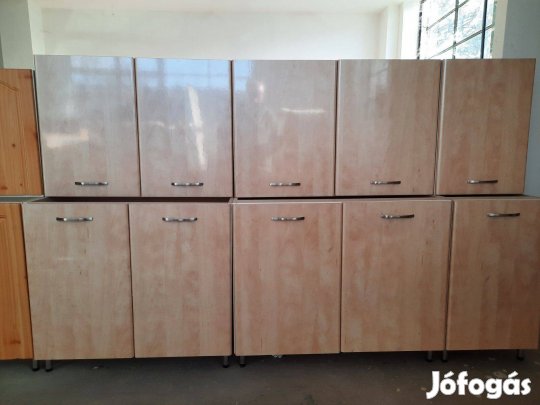 Új, éger metál fényes konyhabútor akár bontva (AO161)