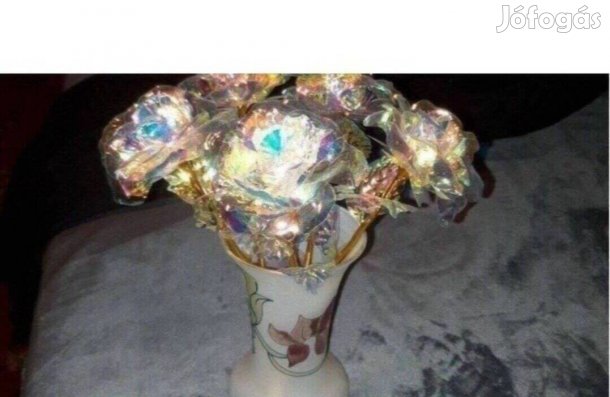 Új, elegáns 5 szálas csillogó rózsa, Olcsón