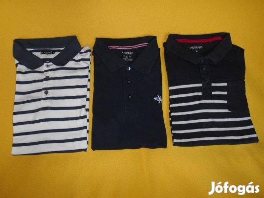 Új, elegáns, galléros férfi póló. S, L, XL- es. Pamut, márkás