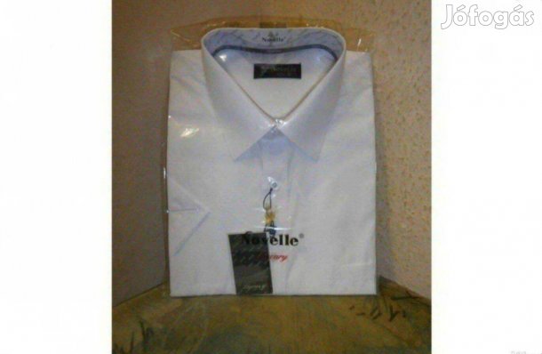 Új, elegáns, rövidujjú férfi fehér ing, méretek: 45, 46, 48