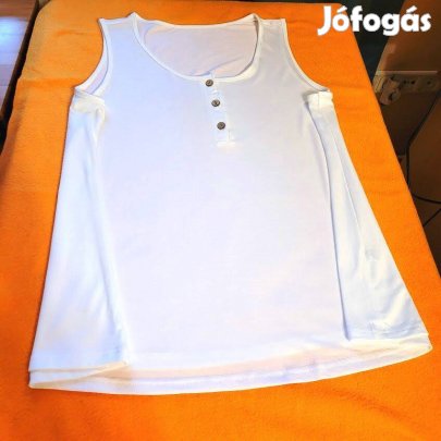 Új, fehér, női, ujjatlan póló, felső, 2XL