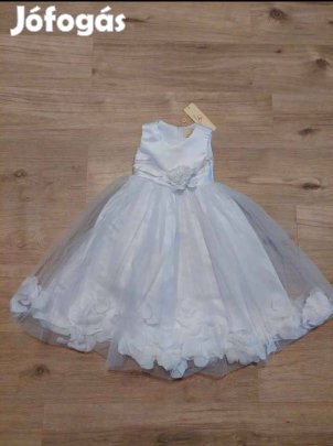 Új, fehér koszorúslány ruha 100 és 110 cm kislányra