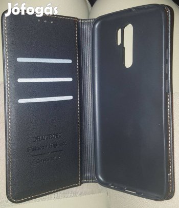 Új, fekete minőségi vegán Xiaomi Redmi 9 telefon tok Akció %%