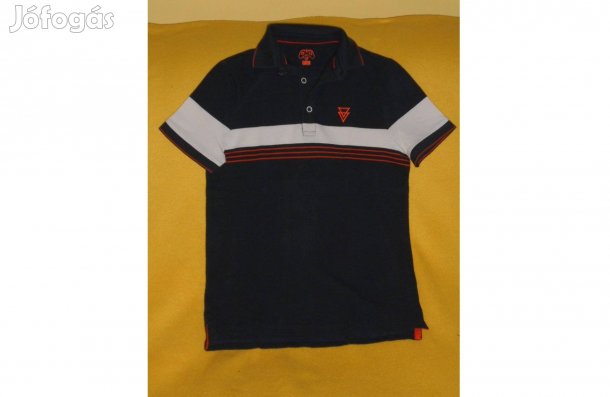 Új, fiú póló - elegáns, galléros, gombos, díszes. 146-152, 10-12 év