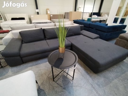 Új, grafit szürke "L" kanapé