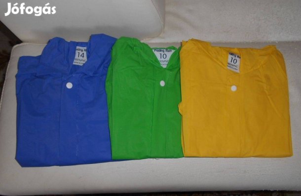 Új, gyerek esőkabát. 10,14 év. Márkás, hosszú, patentos, kapucnis