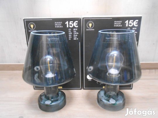 Új, gyönyörű, üveg asztali lámpa állítható fényerővel párban