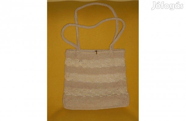 Új, gyönyörű szalmatáska, bélelt, belső zseb, hosszú fül